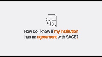 How do I know if my institution has an agreement with Sage?