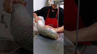 Cutting Giant (River Mregel Fish) with Electric Saw Machine