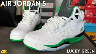 Air Jordan 5 Lucky Green On Feet Review