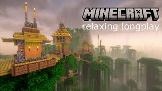 Rainy Jungle Treehouse: Minecraft Relaxing Longplay (No Commentary)