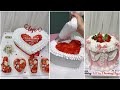 Làm bánh trái tim ghép ly love, bánh kem dâu tây cổ điển | cake heart, cake retro strawberry