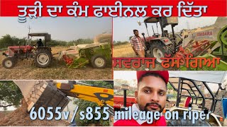 turi ਦਾ kam final ho gea (swaraj fas gea)6055v/s855 mileage 🚜🚜🚜🚜