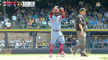 PHI@MIL: Herrera smacks an RBI ground-rule double