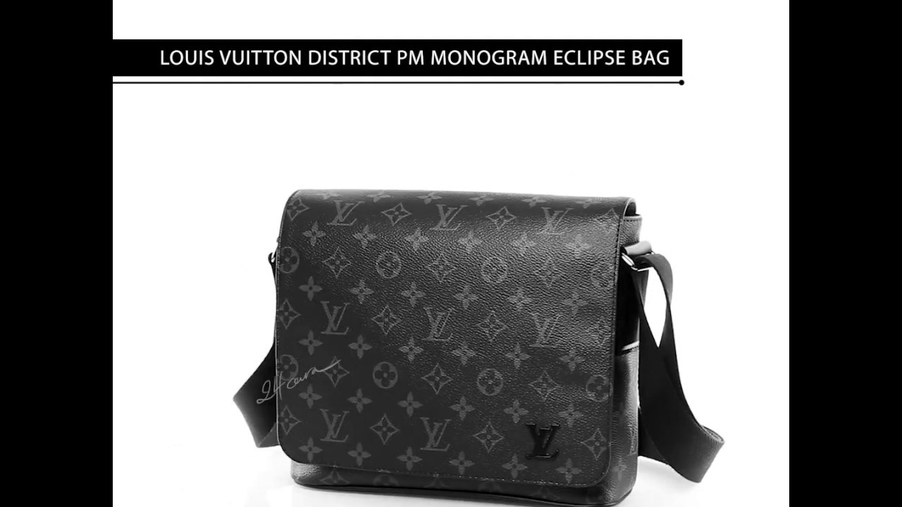 LOUIS VUITTON DISTRICT PM MONOGRAM ECLIPSE BAG - YouTube