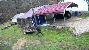 Man Slips and Falls While Pulling Trailer in Mud - 1685470