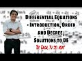 Differential Equations - Introduction, Order and Degree, Solutions to DE