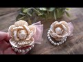 コサージュ ヌーディカラー【つまみ細工】作り方【ちりめん細工】入学 卒業 結婚式diy ハンドメイド Kanazashi/tsumamizaiku/