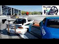 Drifting one of the Most Difficult Tracks (Rockingham!) - Assetto Corsa RX-7 Steering Wheel Gameplay