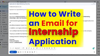 How to Write a Formal Email for Internship Application