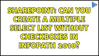 Sharepoint: Can you create a multiple select list without checkboxes in InfoPath 2010