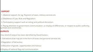 David Easton Input output Approach