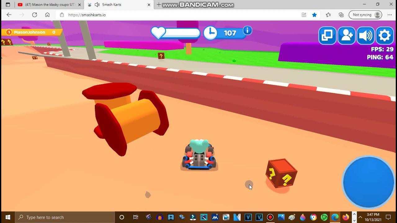 I play smash karts (join code and join link in description) YouTube