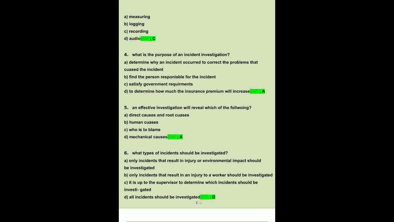 Osha 30 Incident Investigation Questions And Answers 2023 100 Verified Answers By Expert video