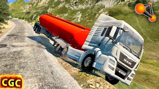 Big Rigs On Mountain Roads Realistic Crashes Beamng Drive