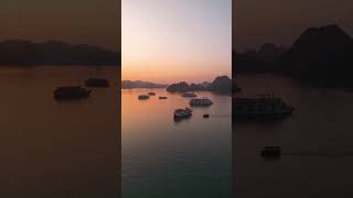 Watching sunset over #halongbay on a boat is pretty special #vietnam #hanoi #hanoitravel #train