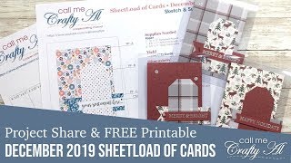 December 2019 SheetLoad of Cards - Project Share & Free Printable December 2019 SheetLoad of Cards - Project Share & Free Printable