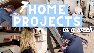 7 Home Projects in a Week! *Organizing Bookshelves, Building a Cabinet, Closet Declutter, &amp; More!*