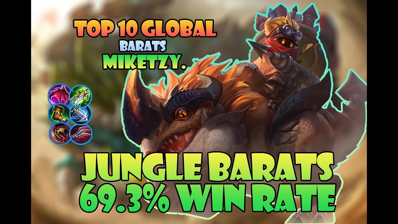 Top Global Barats | Jungle Barats Damage Build | Supreme Hyper Carry | By: MikeTzy. | Mobile Legends