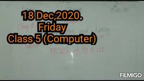 Class 5 (Computer), Chapters #9 Bookwork (M.C.Qs pg #111).