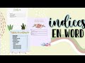 Como hacer un índice// tabla de contenido en Word// Fernanda 🌺