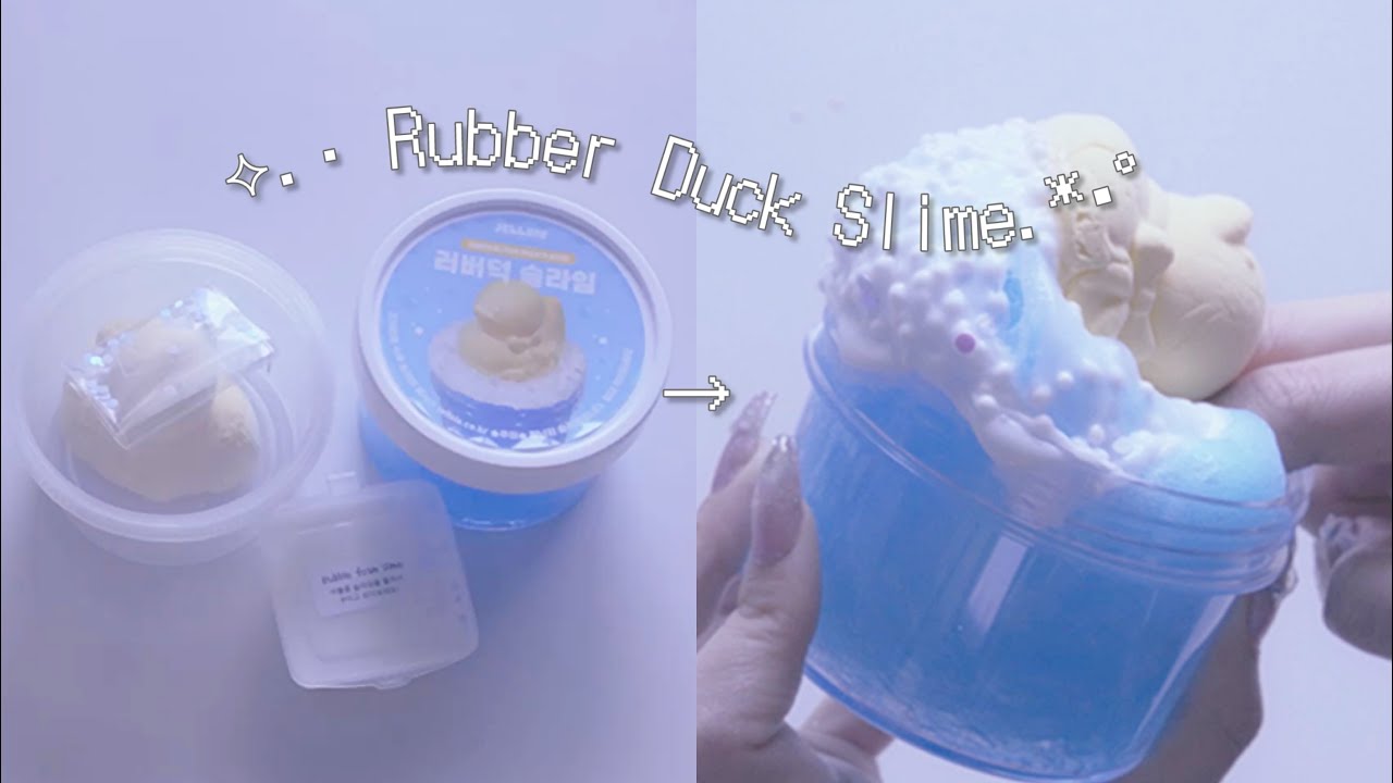 BGM有￤韓国のかわいいアヒルスライム触ってみた🐣