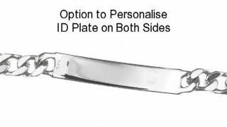 Mens Sterling Silver Hallmarked ID Bracelet (can be personalised)