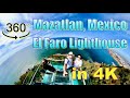 360 walk on el faro lighthouse  mirador de cristal in mazatlan mexico in 4k