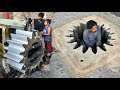 Handmade making process of large milling machine gear  a huge industrial gear manufacturing process