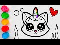 Drawing and coloring kitten  more easy drawings for kids  toddlers