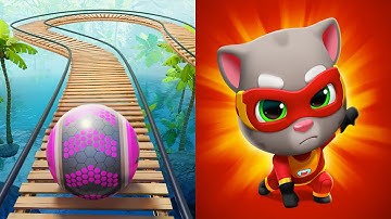 Rollance Adventure Balls VS Talking Tom Hero Dash - All Level Speed Run Gameplay Ep7