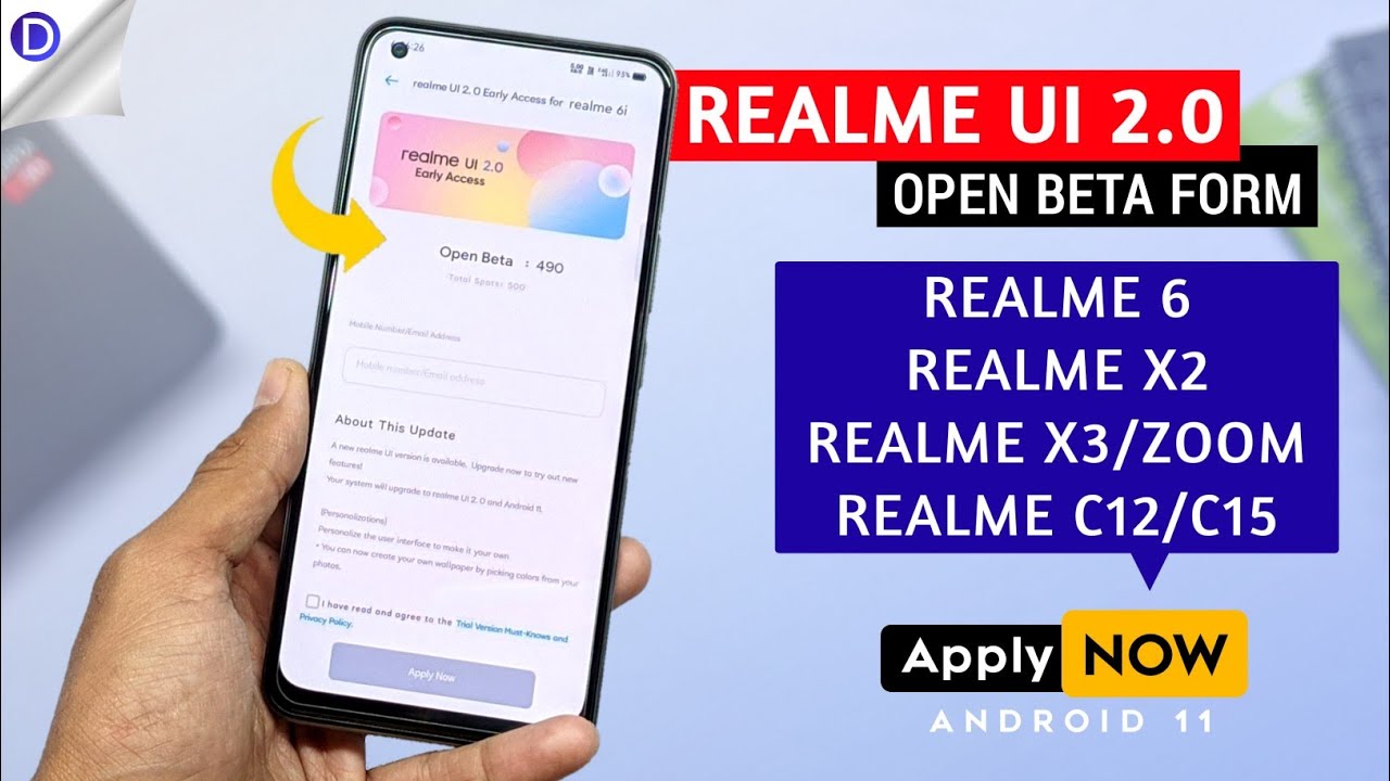 Realme UI 2.0 Open Beta Update for Realme 6/6i/X2/X3/C12/15 | realme UI 2.0 Update | Apply Now ⚡⚡