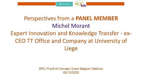 Dec 2025 – Michel MORANT (ERC Proof of Concept grant Panel member)
