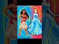 Moana mixing with Cinderella #princess #mixing #aiart #mixingcharacters #shorts