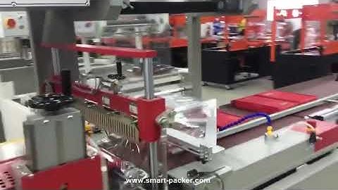 L type cosmetic facial mask box carton automatic shrinkable film wrapping sealing machine with tunne