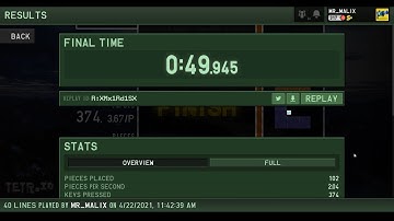 Sub 50 seconds | Tetr.io 40 Line Sprint