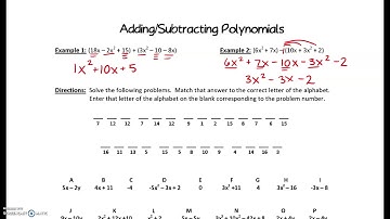 Video #3 - Add & Subtract Polynomials