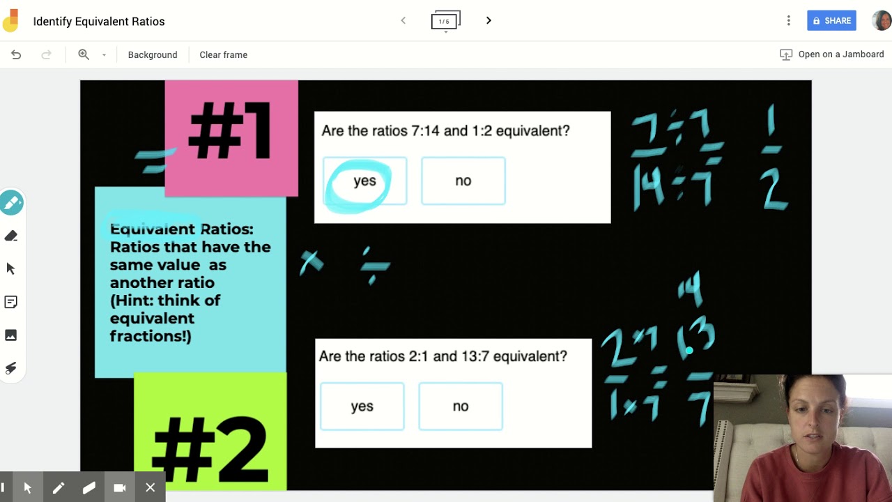Identify Equivalent Ratios - Google Jamboard - YouTube