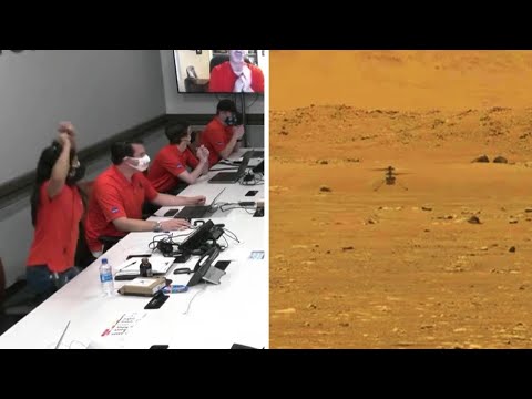 Video of Nasa Mars Ingenuity helicopter's successful first flight on Red Planet