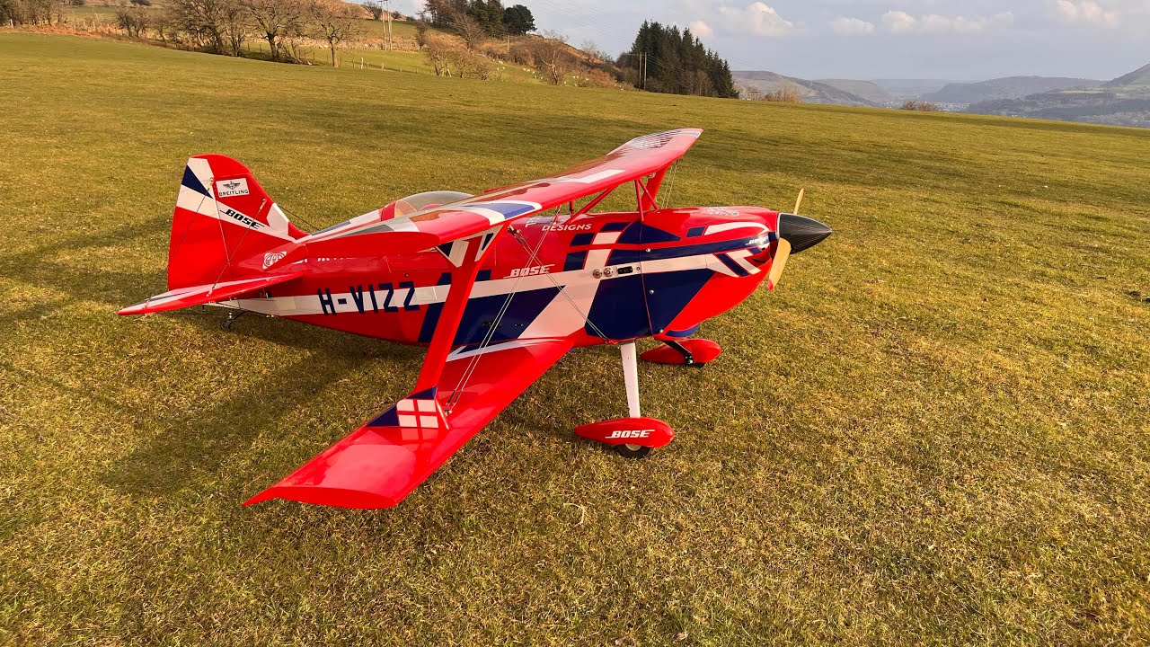 Skip Model designs 44% Pitts Challenger. 2nd flight. - YouTube