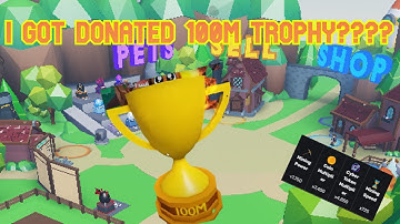 I Got donated a 100M Trophy in mining simulator 2