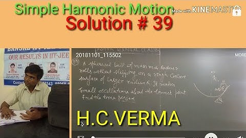 Solution # 39/ Simple Harmonic Motion/ H.C.VERMA/ IIT JEE