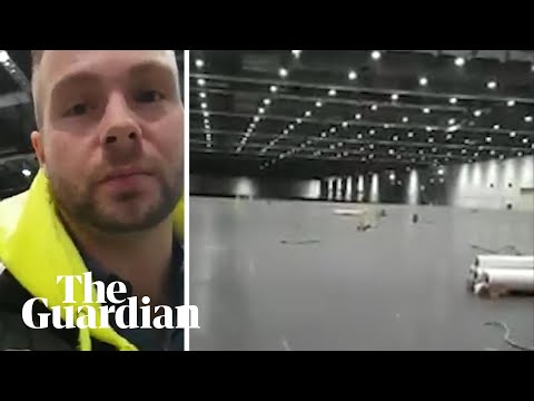 Worker posts video from ExCeL centre being converted into coronavirus hospital