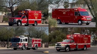 PHXFD. *New Support* Engine 52, Rescue 52, Rescue 27, & Support 45 Responding 
