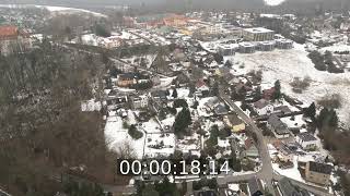 Winterluftbild Schloss Ort und Schloss mit Park Lichtenwalde in Lichtenwalde im Bundesland ...