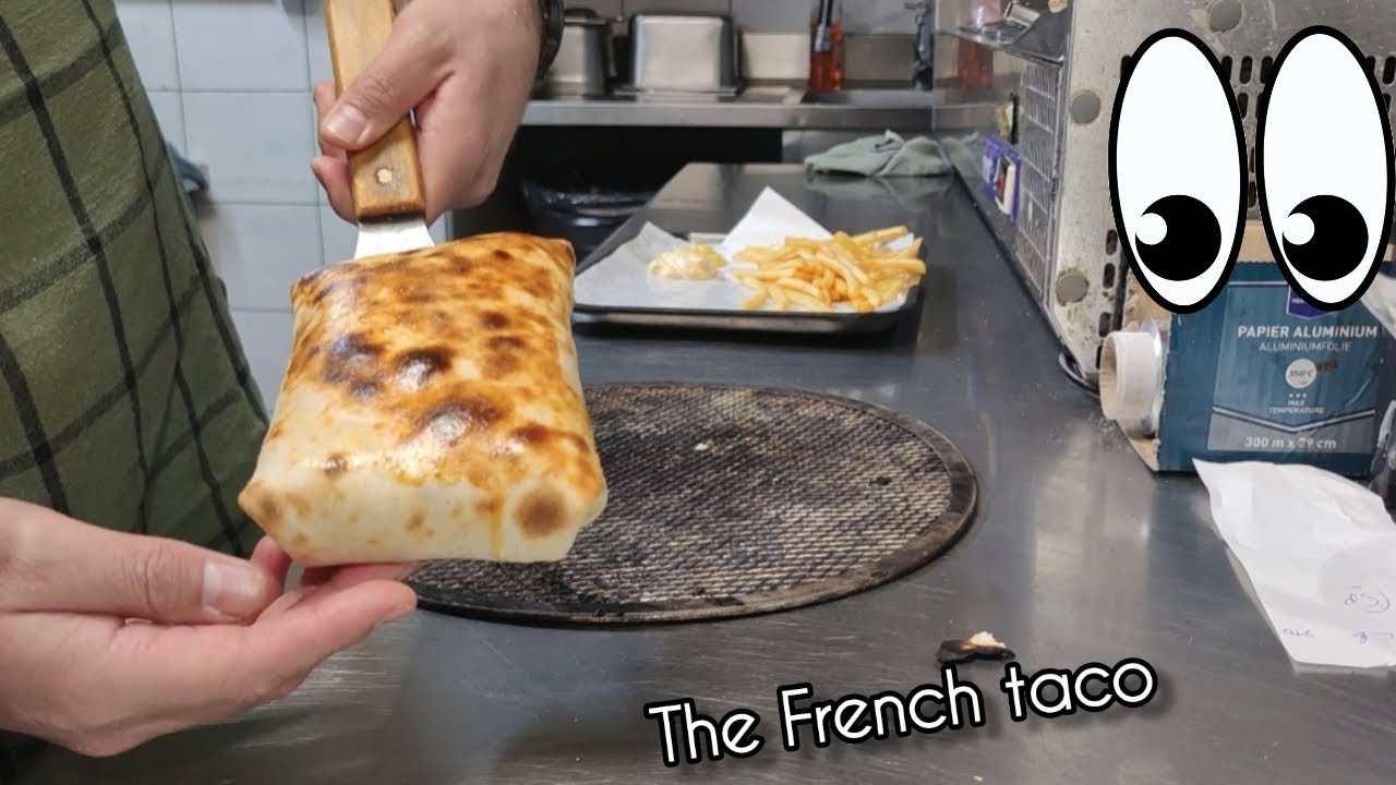 A French taco with ground beef 