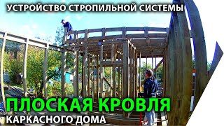 Плоская кровля каркасного дома.  Устройство стропильной системы