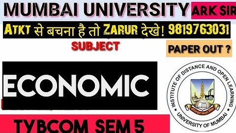 2025 | ECONOMICS TYBCOM Sem5| Syllabus Important QUESTION| MUMBAI UNIVERSITY Tybcom Exam I ARK sir