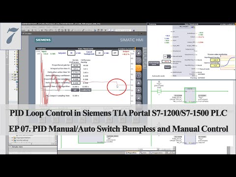 PID17 - Siemens PID07 - TIA Portal PID Manual/Auto Switch Bumpless and Manual Control