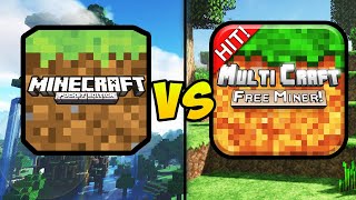 &quot;MINECRAFT POCKET EDITION VS MULTI CRAFT&quot; (Minecraft PE, MultiCraft, Mobile Games, iOS, Android)