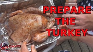 This video shows how to prepare a turkey cook using olive oil, rub,
and injection. is cooked in my beer keg cooker on 4th of july. if you
have...